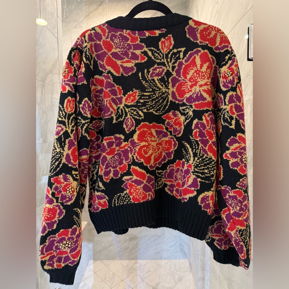 NWOT Farm Rio Shiny Chita Knit Cardigan - Picture 4 of 8